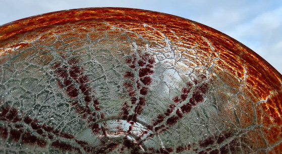 Bol en verre WMF Ikora K. Wiedmann Art Déco Rouge Rare avec étiquette d'origine 24,5 cm (photo 12 of 15)