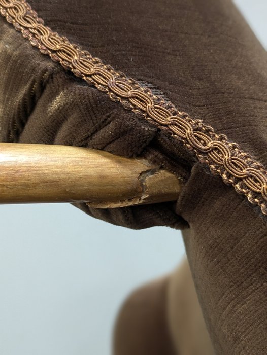 Image 1 of Paire de fauteuils, années 1940, bois, tissu