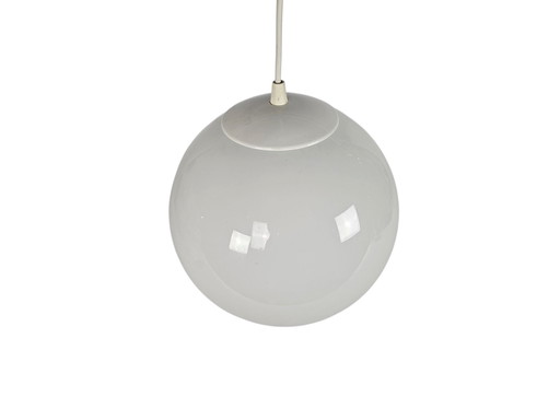 Happy Lights - Vintage Hanglamp - Globe - Ochtendnevel - Opaalglas - Metaal - 70's