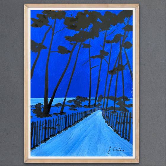 Image 1 of Gesigneerde schets van de kunstenaar. Origineel.