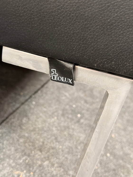 Image 1 of Divano e 2 poltrone Leolux Patachou in pelle nera