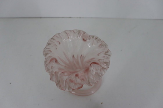 Image 1 of Vintage Italian Murano Style Lily Vase / Trumpet Vase – Pink Glass