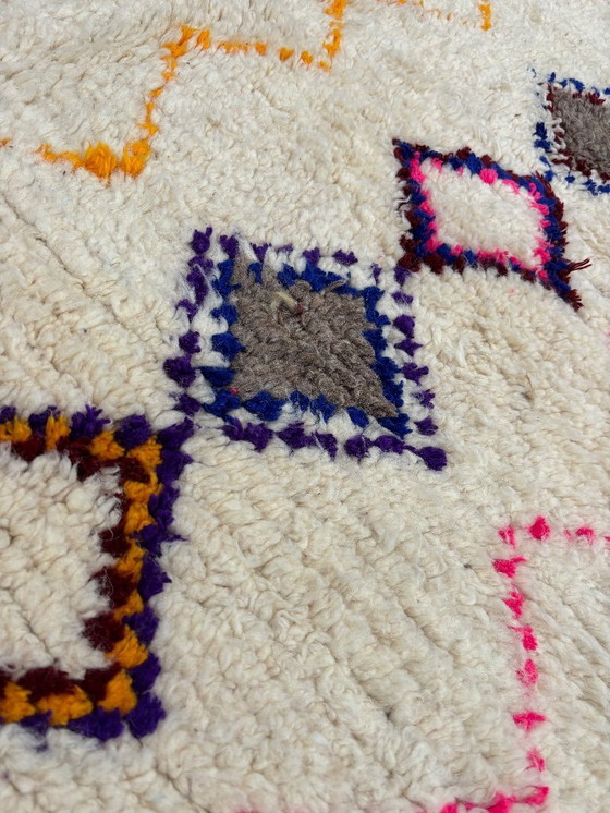 Image 1 of Tapis marocain en laine Azilal - 160x250 cm - Tapis berbère tissé à la main - Design abstrait bohème