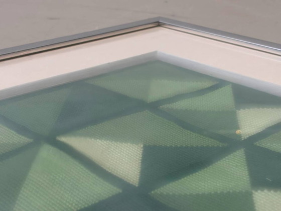 Image 1 of Geometric textile picture in an aluminum frame, 1970s