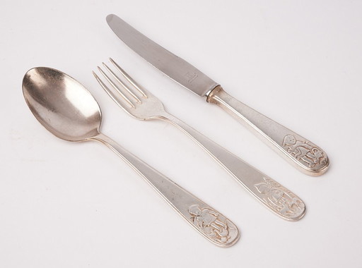 Children's cutlery 90s silver , Seibel , 1950s