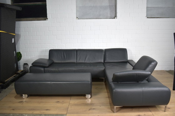 Image 1 of Ledersofa Loop Willi Schillig Mit Hocker Ledercouch Schlafsofa Couch Sofa Ecksofa