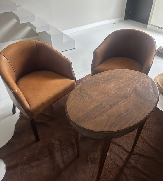 Set aus 2 Ledersesseln in Cognacfarbe – Beistellstühle, Leather (photo 6 of 6)