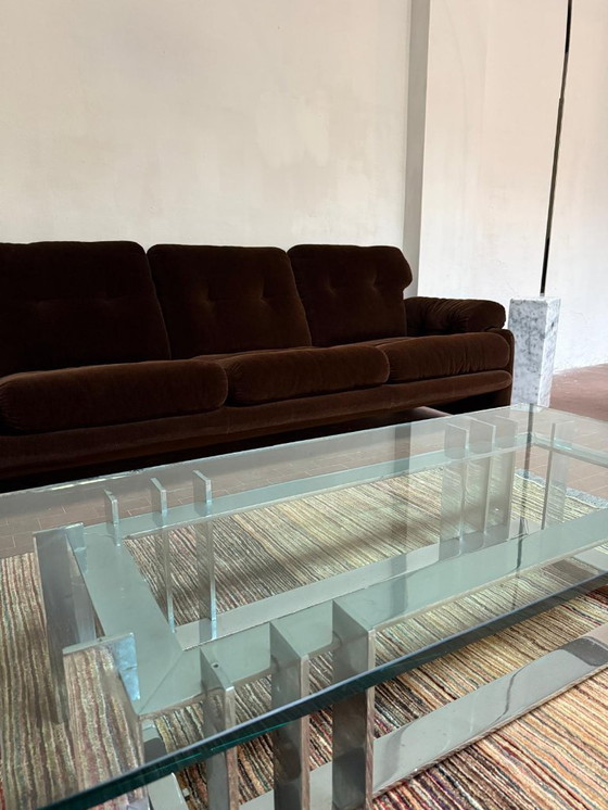 Image 1 of Mesa de centro Saporiti, cristal y cromo, años 70