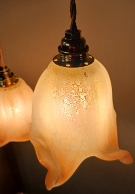 Image 1 of Set van 2 Vintage Murano hanglampen - Mid Century - Italy