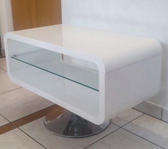 Image 1 of White lacquered side table