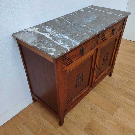 Image 1 of Credenza, cassettiera, comò e mobile da bagno vintage e antichi con piano in marmo.