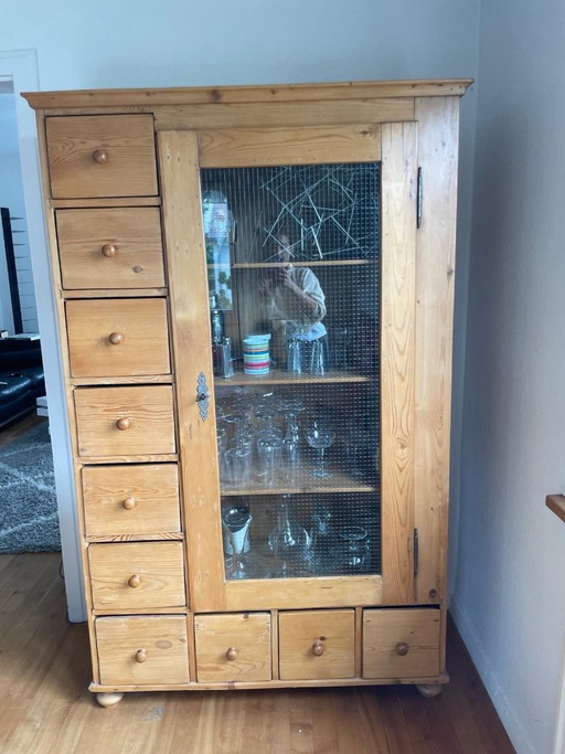 Brotschrank / Kommode Weichholz – kasten, Glass, Wood (photo 2 of 5)