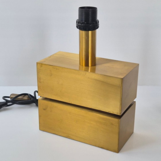 Image 1 of Pair of 1970s table lamps in brushed gold metal, 70s DLG Maison Charles, 1970s