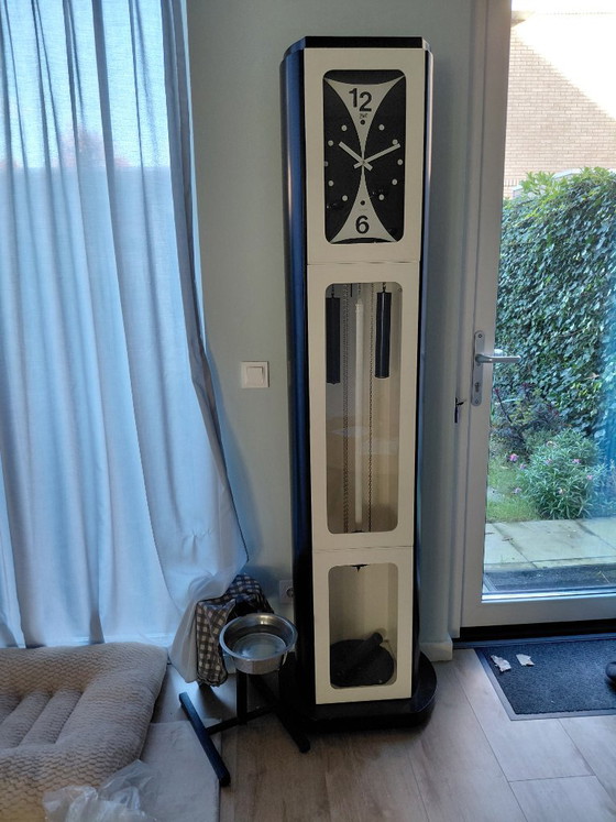 Pendule sur pied Wall, noir et blanc, Bois, Métal, Modern (photo 3 sur 5)