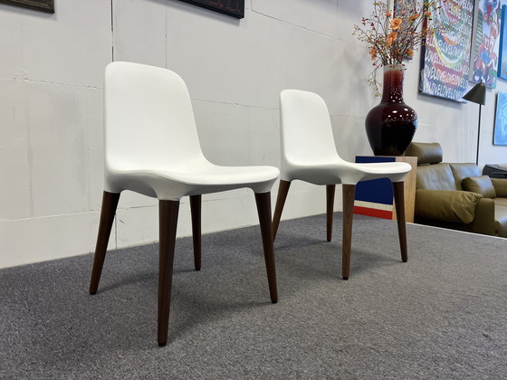 Image 1 of Tonon Tako Dining Chair White Soft Touch Walnut