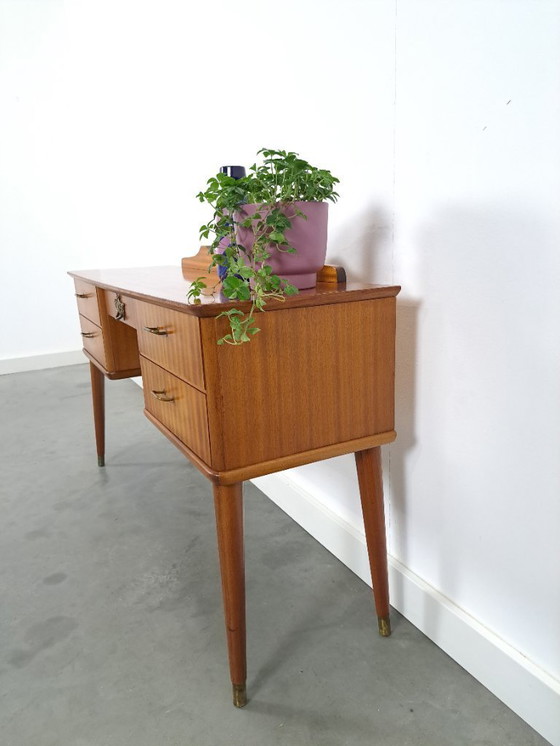 Image 1 of Side table with drawers and brass details from Sweden, children's desk