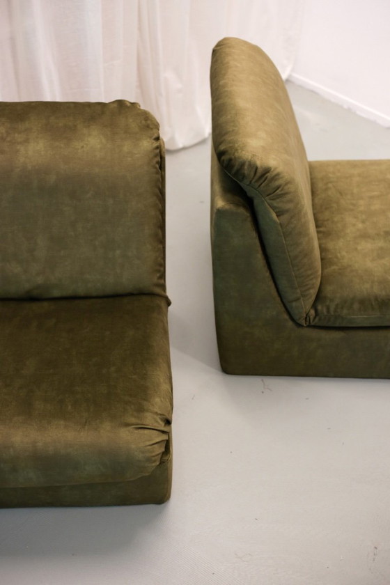Vintage Elementen Bank - Mid-Century – Modulaire banken, Velvet (photo 4 of 6)