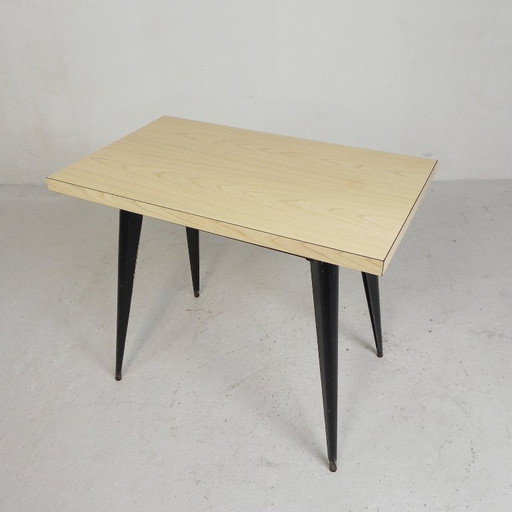 Henri Julien bistro table, Model Tolix T55 with Formica top, 1950s