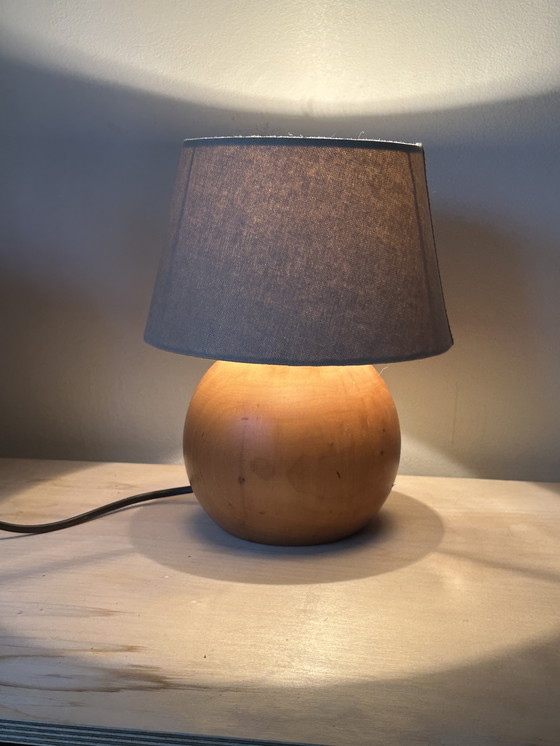 Image 1 of Vintage Deense houten lamp