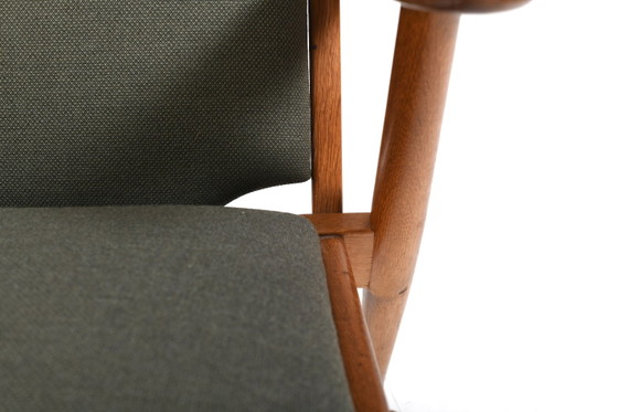 Rara poltrona Arne Wahl Iversen, Modello 14 – Hans Hansen Son Odense, Poltrone, Legno, Tessile, Vintage (photo 11 of 13)