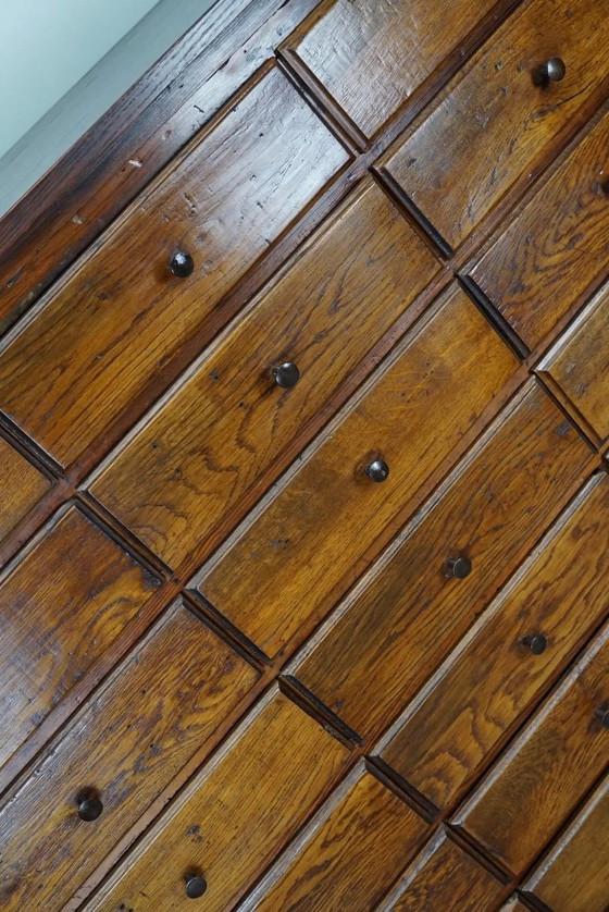 Image 1 of Armoire d'apothicaire ancienne en chêne français, début du XXe siècle
