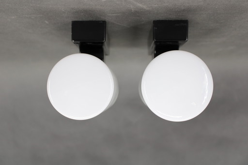 Ensemble de deux appliques en verre/bakélite des années 1960, Tchécoslovaquie