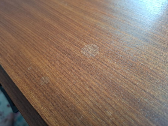 Simpla Lux Mid-Century Lowboard/Kindersekretär/Schminktisch. – Sideboard, Holz, Eisen (photo 11 of 11)