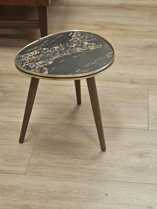 Tavolino da fiori vintage in marmo, tavolino piccolo, tavolino laterale – bijzettafels, Wood (photo 2 of 7)
