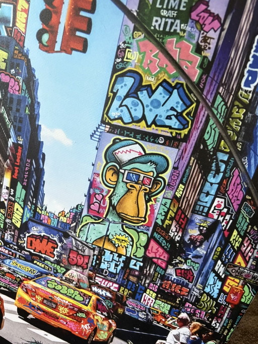 peinture - street art - "New York Pink Panther" (panthère rose)