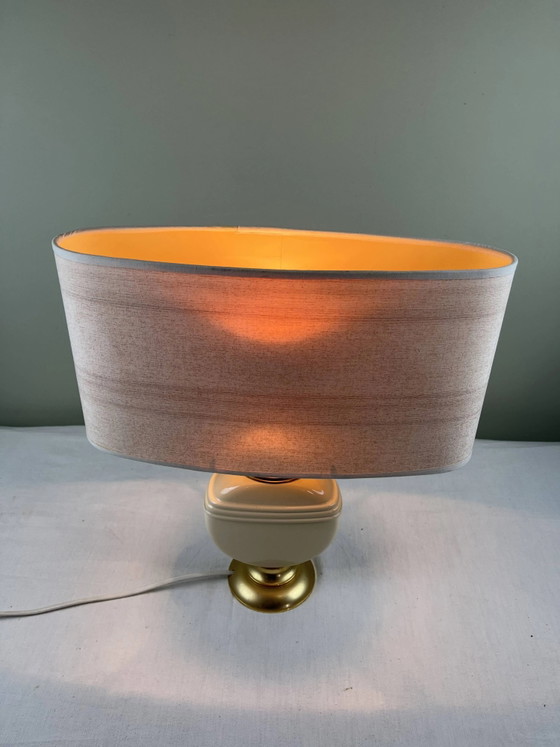 Chic vintage ambient lamp – Table lamps, Porcelain, Metal, Hollywood Regency (photo 4 of 11)