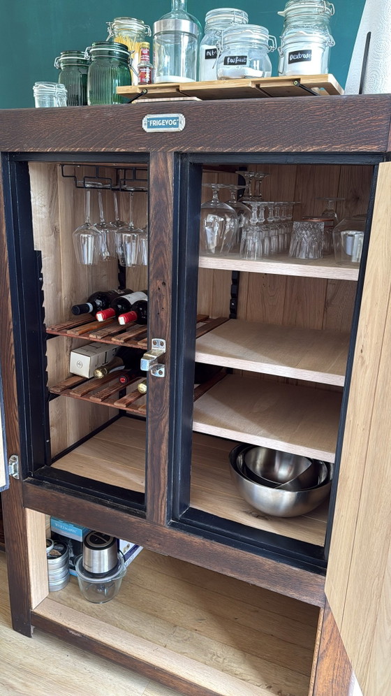 “Frigevog” armadio antico – Mobile bar, Metallo, Legno (photo 4 of 6)