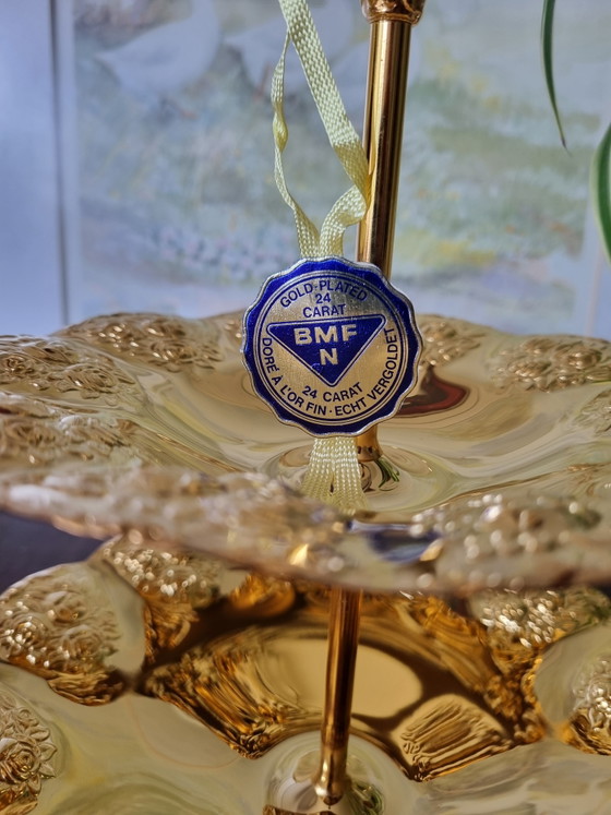 Vintage 24k Vergulde Etagère Nieuw met Originele Verpakking – BMF Rheingold West-Germany – Hollywood Regency (photo 3 of 15)