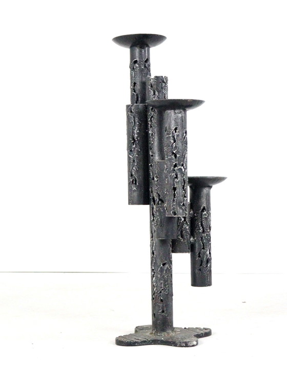Image 1 of Large Brutalist Floor Candlestick