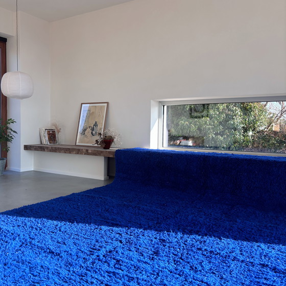 Image 1 of Handgewebter Berberteppich aus 100% Wolle Blau Klein