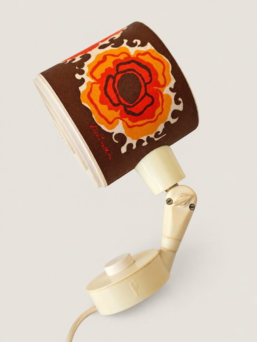 Elidus Wall Lamp with Signed May Bühler Textile Shade