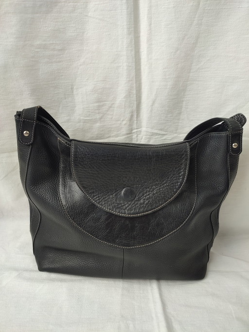 Scapa Black Leather Handbag Timeless Beauty – schoudertassen