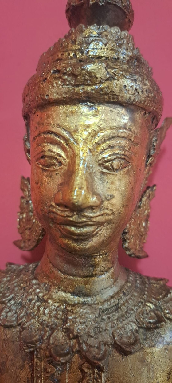 Ange thaïlandais antique, Sculptures, Bronze, Laiton, Doré (photo 8 sur 10)