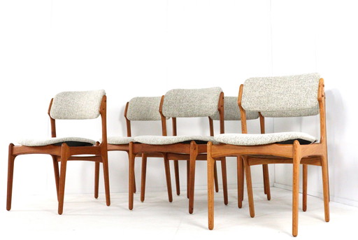 6x Erik Buch for O.D. mobler chairs vintage reupholstered