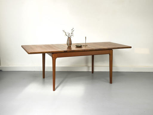 Extendable Solid Teak Dining Table by Glostrup, 1970s
