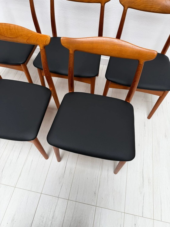 Image 1 of Set van 6 vintage model 112 Deense teakhouten eetkamerstoelen van Erik Wørts voor Vamo Sønderborg, Mid-Century Modern, jaren 196