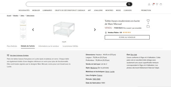 Image 1 of 😍✨ Stunning Altuglas and glass coffee table – signed Marc Micoud, circa 1970 ✨😍