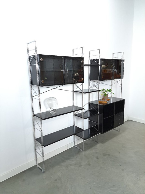 Image 1 of Armoire modulaire Denka de design danois, supports et étagères chromés