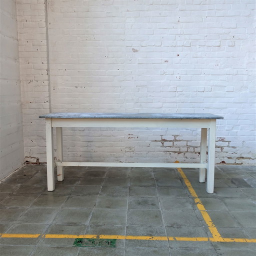 Table de ferme vintage galvanisée