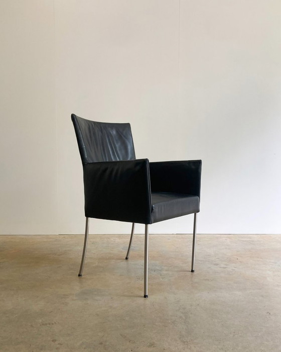 Image 1 of 4x Bert Plantagie Arc eetkamerstoel leer