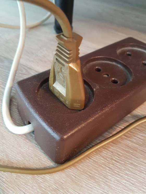 Image 1 of Lampe de table Kullmann Vintage Brass Textile - Etat d'origine