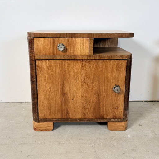 Set van Twee Art Deco Nachtkastjes, Streamline Design, Jaren '50 – Wood (photo 2 of 15)