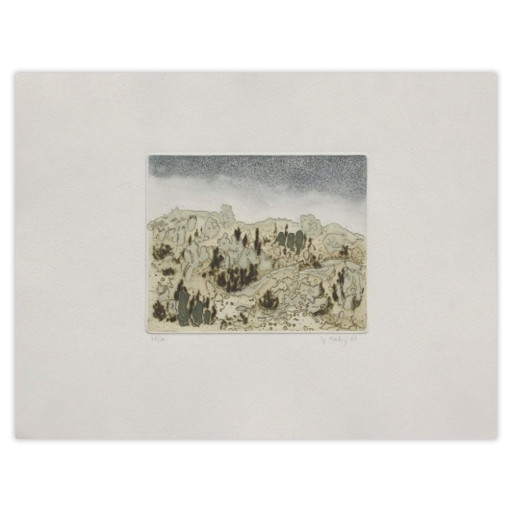 Yannick BALLIF Les Alpilles II Gesigneerde ets 1987