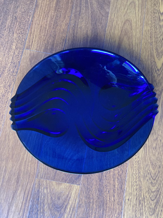 Image 1 of Cuenco único art decó azul cobalto