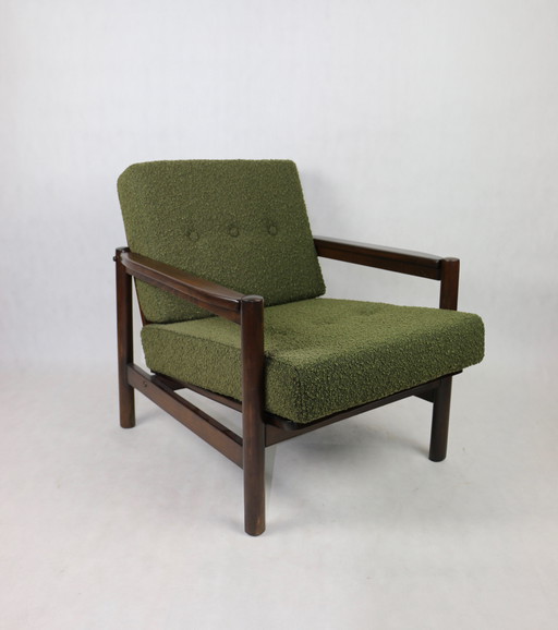 Vintage Sessel In Olive Boucle, 1970S