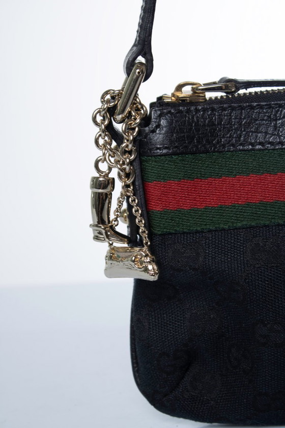 Gucci, Black Canvas Charm Bag With Webbing – Shoulder bags, Denim, Calfskin (photo 6 of 10)